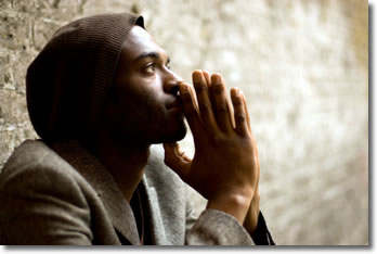 Young man praying