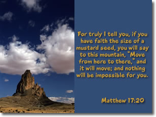 e-card with quotation from Matthew 17:20